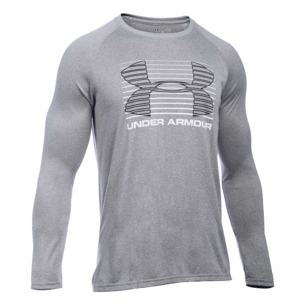 Camiseta m/l Under Armour Tech Rise Up Sportstyle gris claro