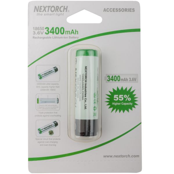 Batería Nextorch 18650 Li-Ion 3.6 V 3.400 mAh