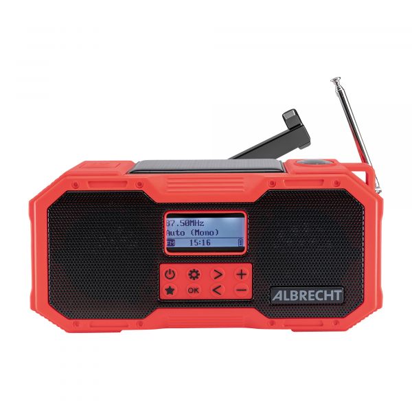 Albrecht Outdoor radio de manivela DR 112 DAB negra rojo