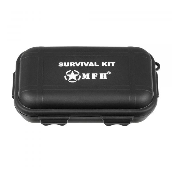 MFH Survivalkit kit de supervivencia pequeño 22 pcs. negro