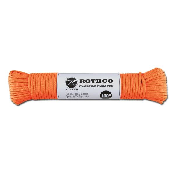 Rothco Cuerda paracaídas poliés. Type III 550 LB safety naranja