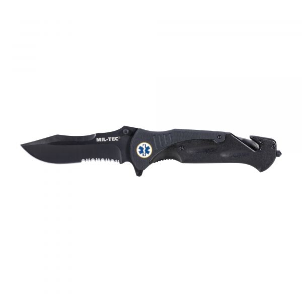 Mil-Tec Cuchillo de rescate Pocket Knife 440/G10 negro