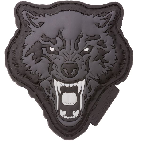 Parche JTG 3D Angry Wolf Head blanco-gris