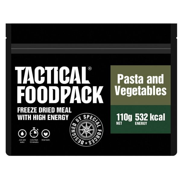 Tactical Foodpack Outdoor Alimento pasta y vegetales cremosa