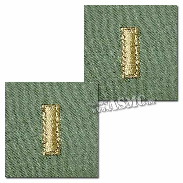 Distintivo textil de rango US 2nd Lieutenant verde oliva
