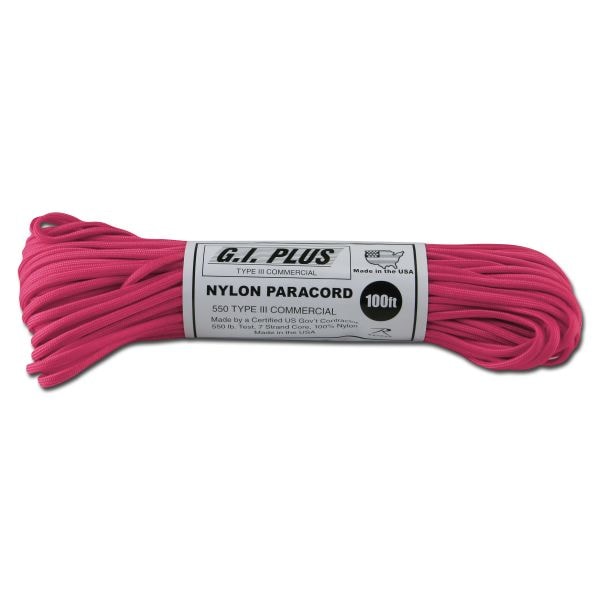 Rothco Cuerda de paracaídas Nailon Type III 550 LB neon pink