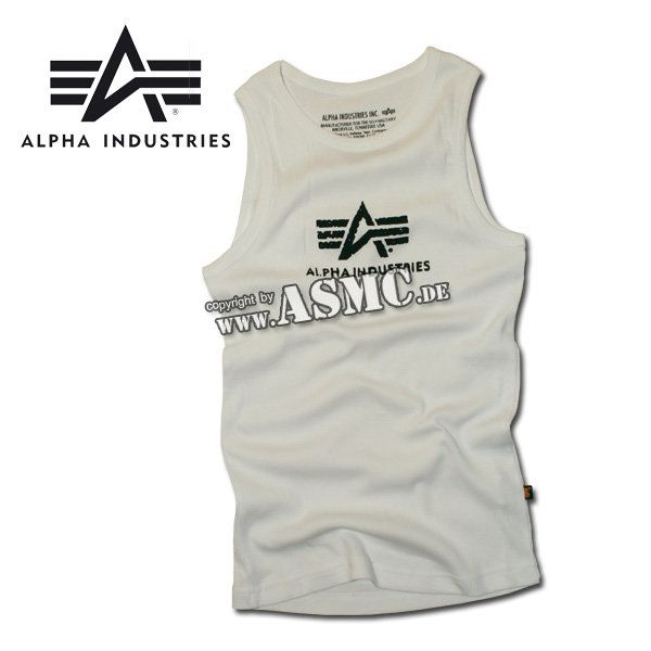 Camiseta sin mangas Alpha Logo blanca/negra