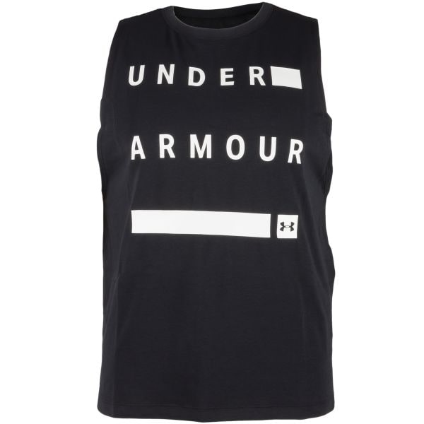 Under Armour Camiseta s/manga Women Muscle Linear Wordmark negro