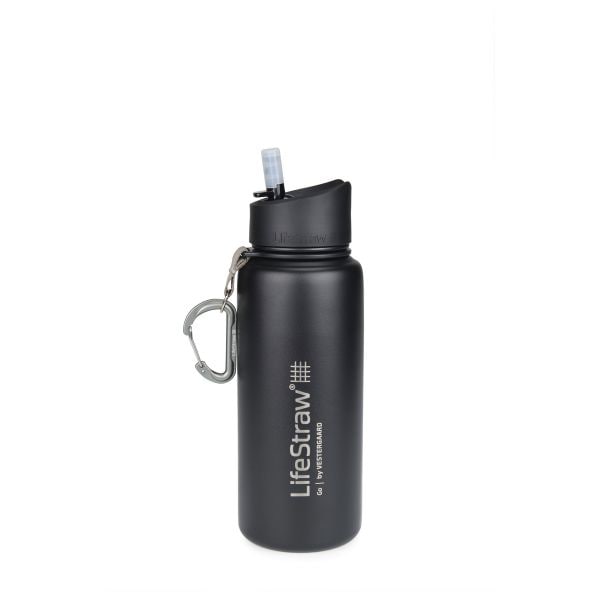 LifeStraw botella de agua Go acero inox. con filtro 0,7 L negro