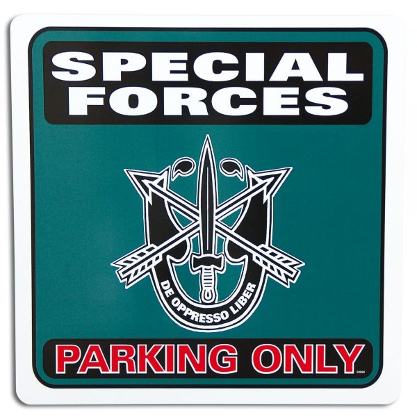 Cartel aparcamiento Special Forces