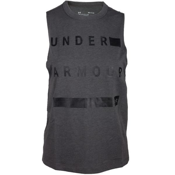 Under Armour Camiseta Women Muscle Linear Wordmark gris