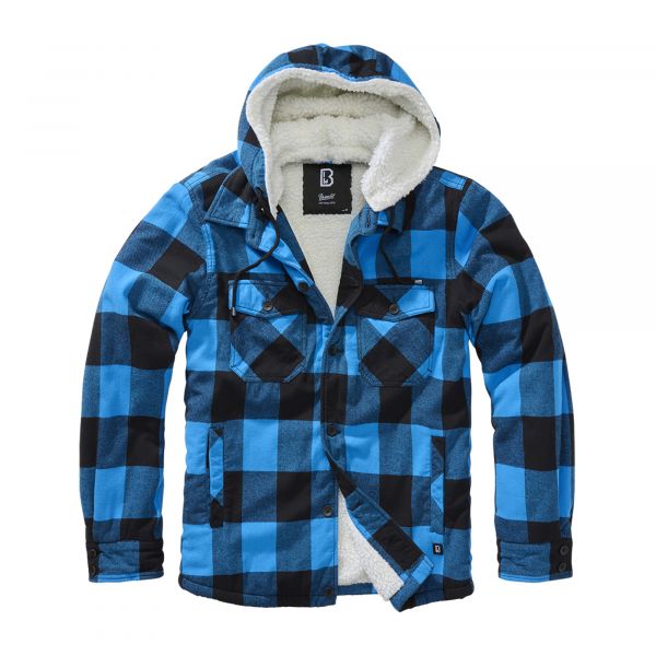 Brandit chaqueta Lumberjacket Hooded negra azul