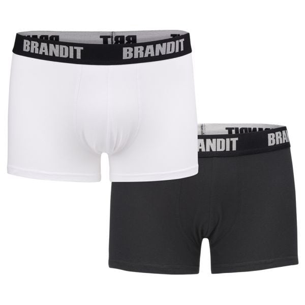 Bóxer Brandit Logo blanco negro 2 uds.