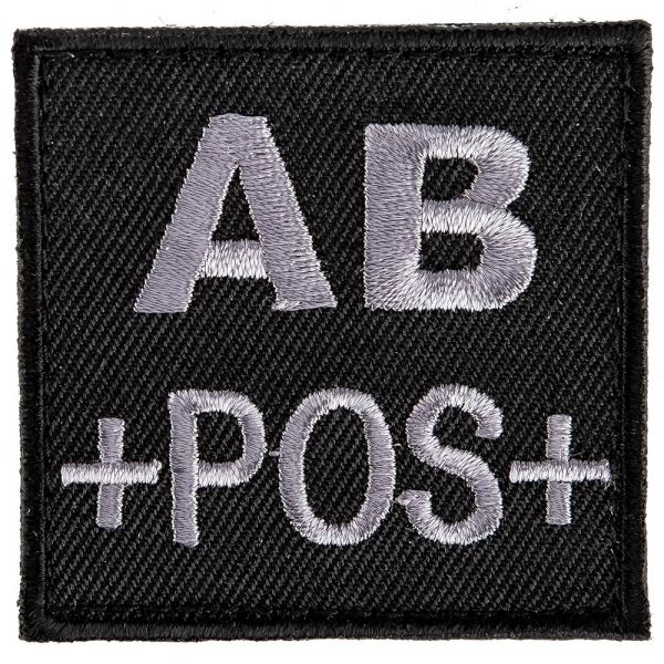 A10 Equipment Parche grupo sanguíneo AB positivo negro