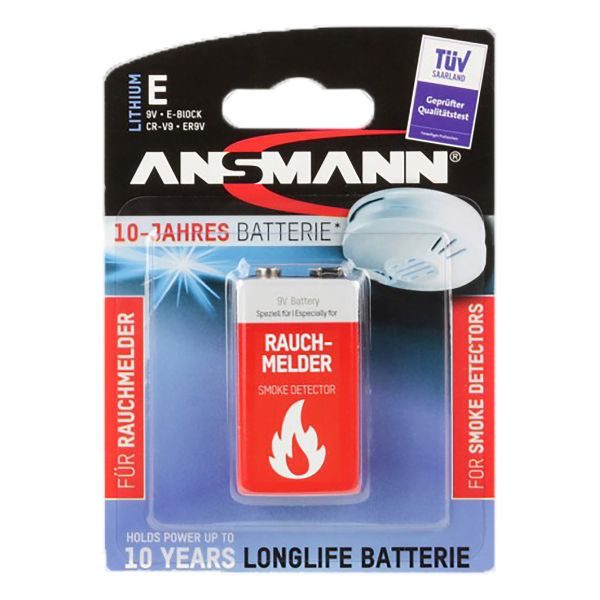 Batería para detector de humo Ansmann Longlife 9V