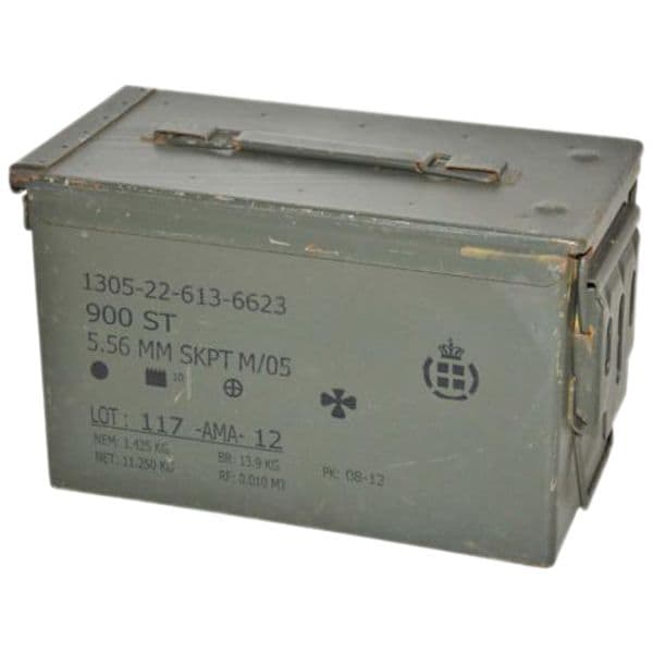 Caja de munición sueca grande 2 usada