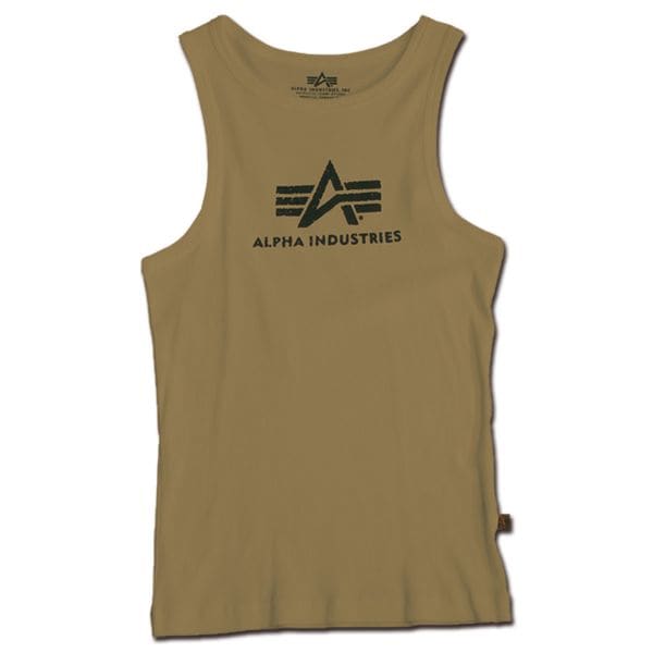 Camiseta sin mangas Alpha Logo verde oliva/negra