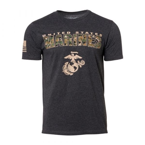 7.62 Design camiseta USMC Marpat Camo Text heather black