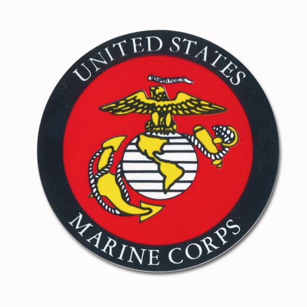 Pegatina circular Marine Corps