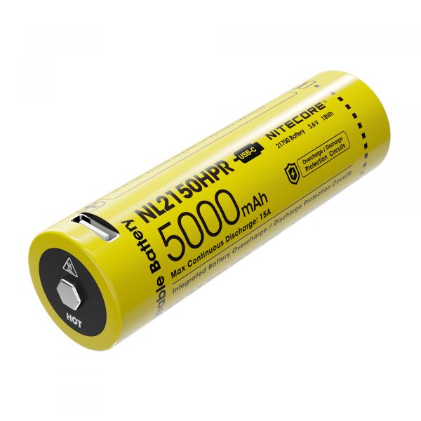 Nitecore Li-Ion batería Typ 21700 5000mAh NL2150HPR USB amarill.