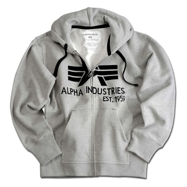 Alpha Industries Sudadera Big A Zip Hoody gris