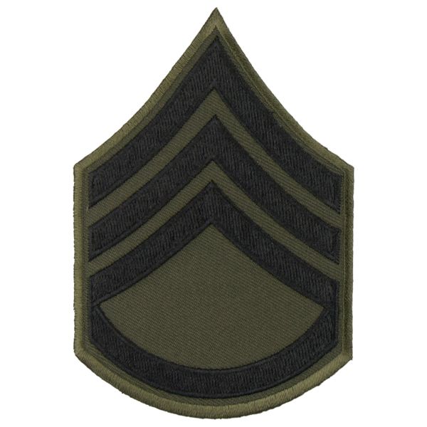 Distintivo textil de rango US negro Staff Sergeant