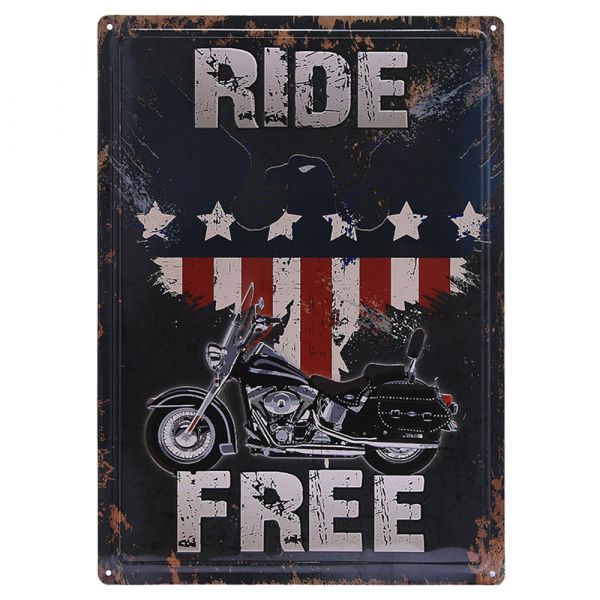 101 Inc. placa metálica Ride Free