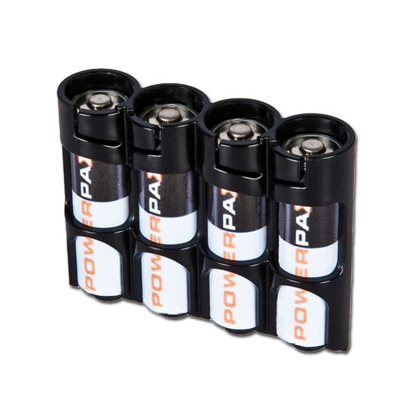 Soporte para baterías Powerpax SlimLine 4 x AA negro