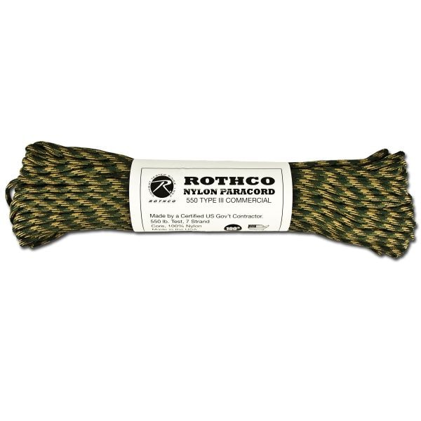 Rothco cuerda de paracaídas nailon Tipo III 550 LB camo