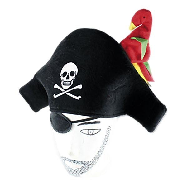 Sombrero de pirata con loro