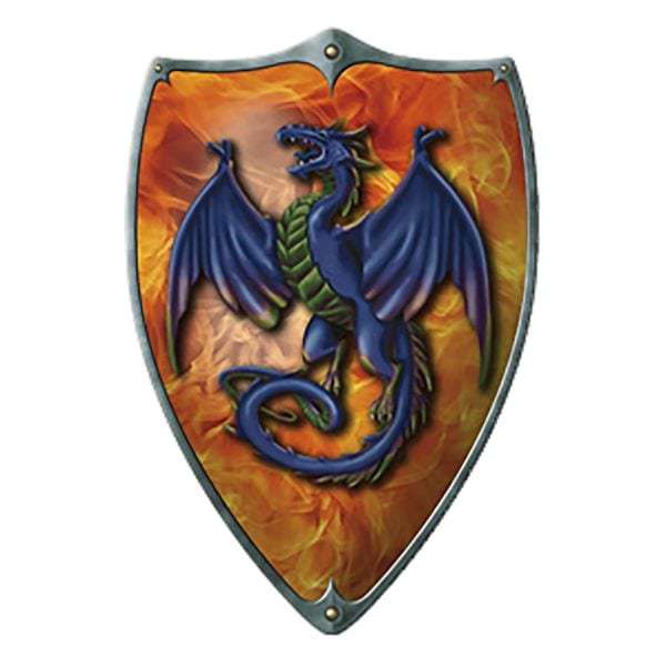 Escudo de caballero dragón de fuego