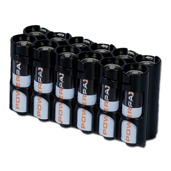 Soporte para baterías Powerpax 12 x AA negro