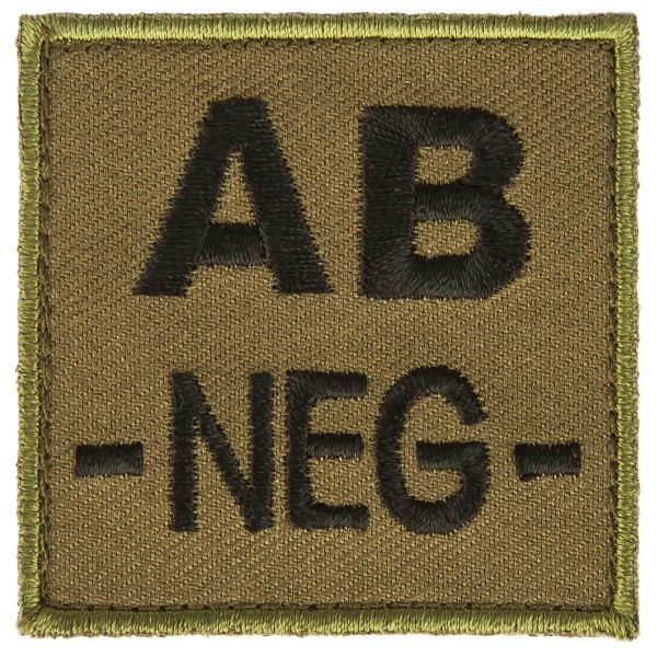 A10 Equipment Parche grupo sanguíneo AB negativo verde