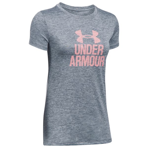 Camiseta Under Armour Women Tech Crew gris rosa