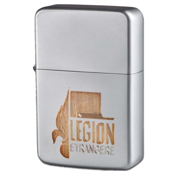 Encendedor de bolsillo Z-Plus Gas con grabado de Legion