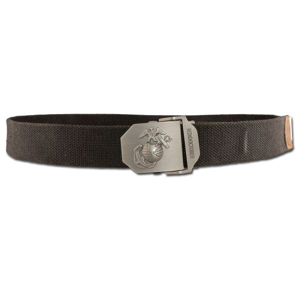 Cinturón USMC negro con hebilla de metal