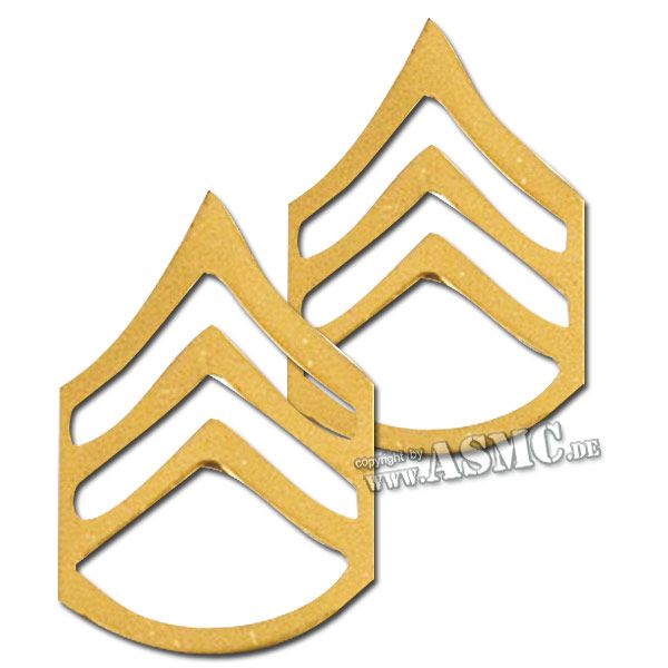 Distintivo metálico de rango US Staff Sergeant polished