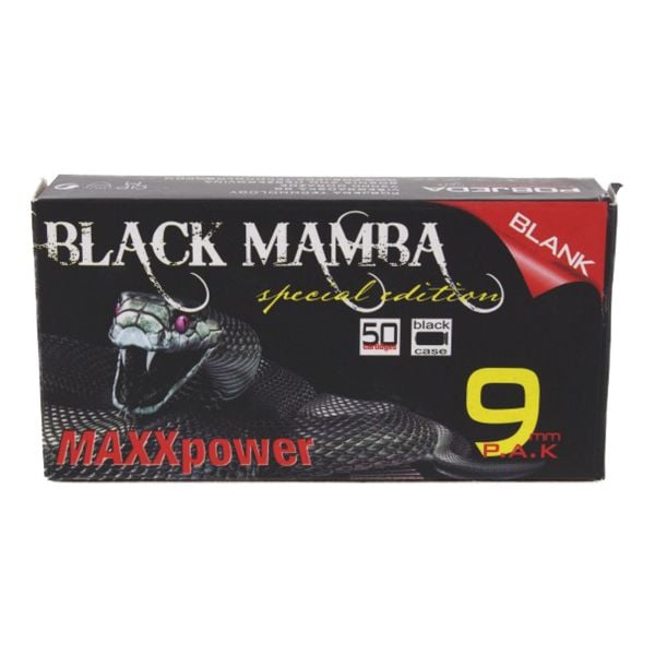 MaxxPower Cartuchos de fogueo Black Mamba cal. 9mm P.A.K. 50 u.