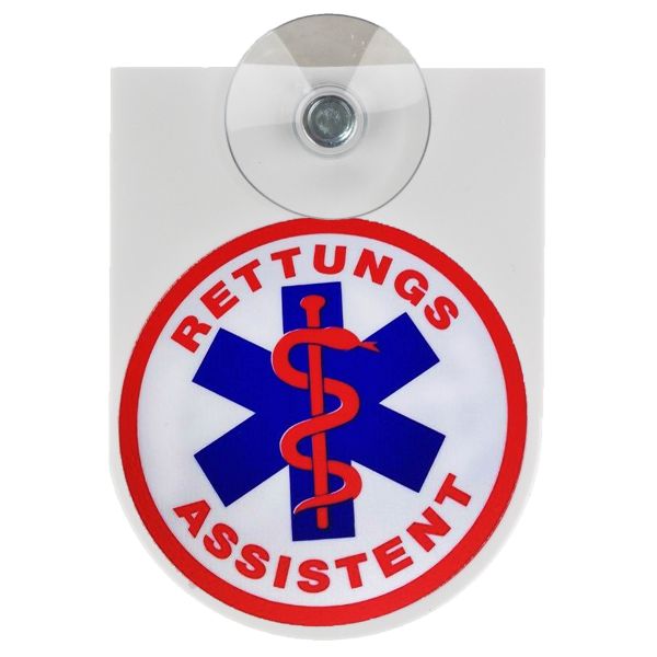 Cartel con botón de succión Rettungsassistent