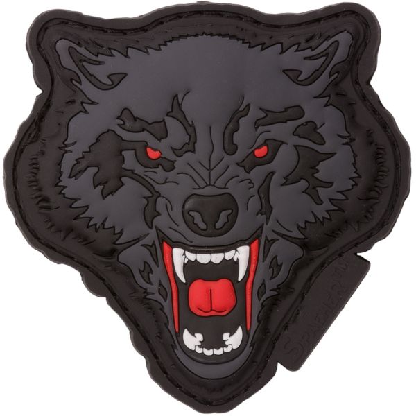 JTG Parche 3D Angry Wolf Head rojo-gris