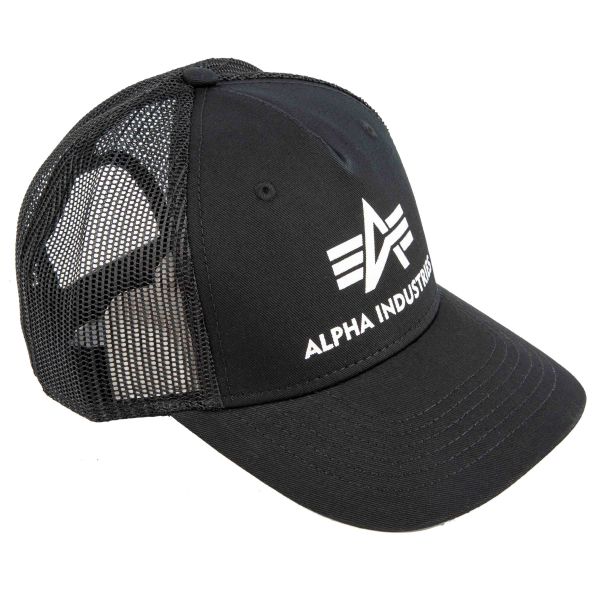 Gorra de béisbol Alpha Industries Basic Trucker negra