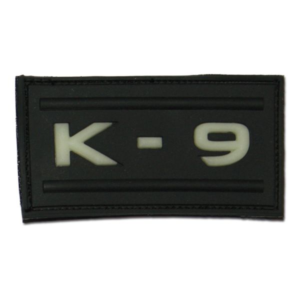 Parche 3D K-9 negro fosforescente