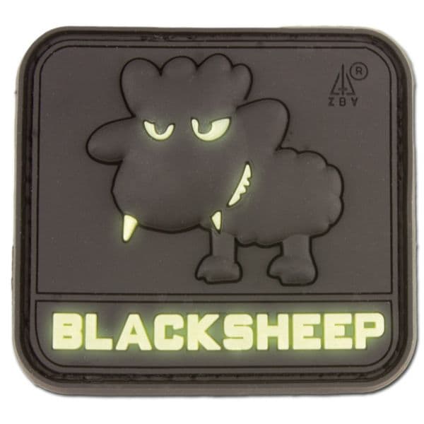 Parche 3D BlackSheep "oveja negra" fosforescente pequeño