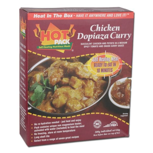 Comida autocalentable Hot Pack Heating Meal Pollo al Curry Dopia
