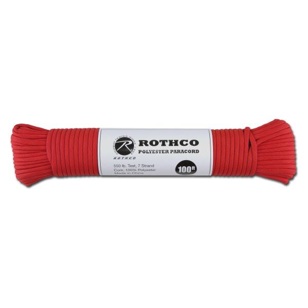 Rothco Cuerda de paracaídas Poliéster Type III 550 LB rojo