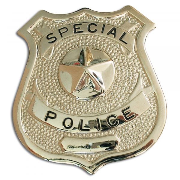 Insignia Special Police metálica color plateado