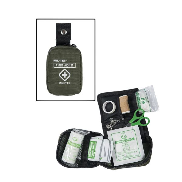 Mini-Kit de primeros auxilios verde oliva
