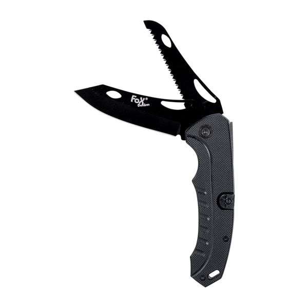 Fox Outdoor cuchillo plegable 2 en 1 negro