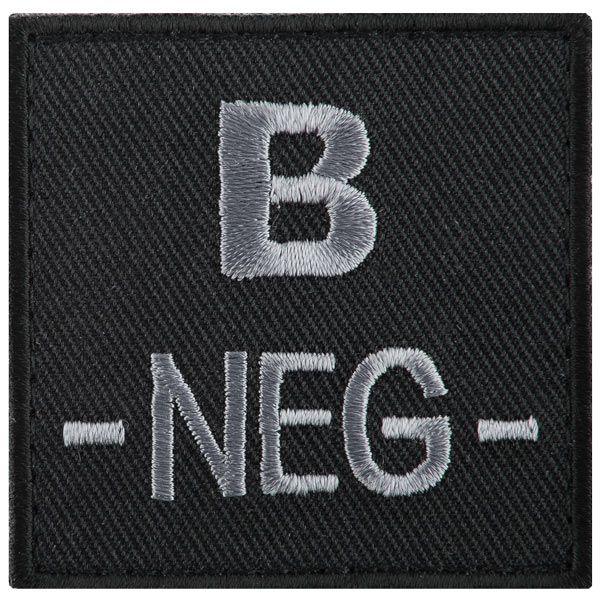A10 Equipment Parche grupo sanguíneo B negativo negro