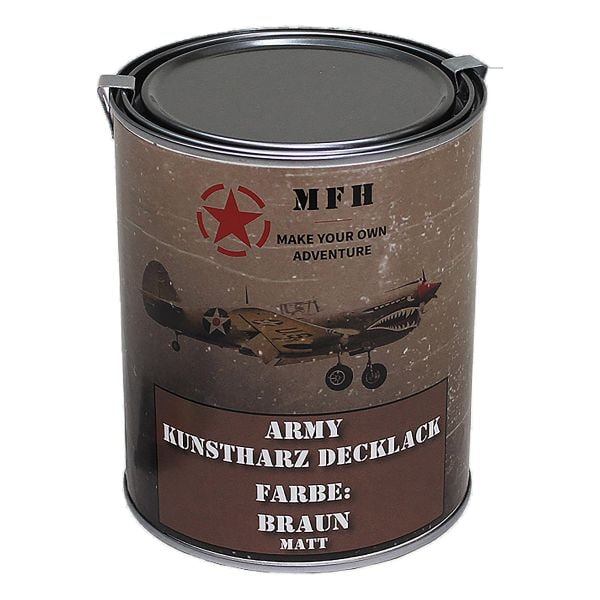 MFH Lata de pintura Army Lack 1 litro mate marrón